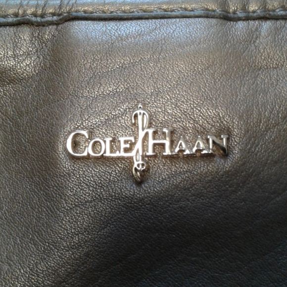 Cole Haan tote bag metallic leather braided detail - Picture 3 of 11